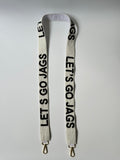 Handmade LET’S GO JAGS White & Black Beaded Strap