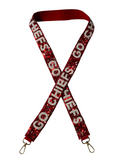 KC Chiefs Red & White Gameday Sequin Purse Strap Football Fan Bag Strap