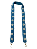Handmade Sky-blue and White Star Gameday Beaded Strap