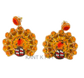 Handmade Turkey Seed Bead Earrings