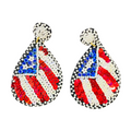 4th of July Beaded Earrings Patriotic Red White Blue Dangle Earrings