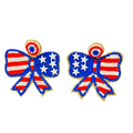 Patriotic 4th of July Beaded Bow Earrings