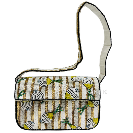 Handmade Beaded Onion-Shaped Handbag for Women