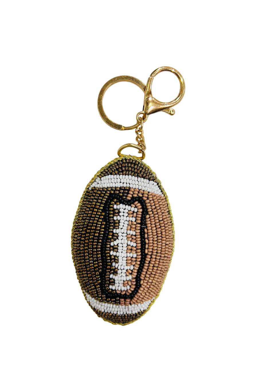 Handcrafted Beaded Football Bag Charm