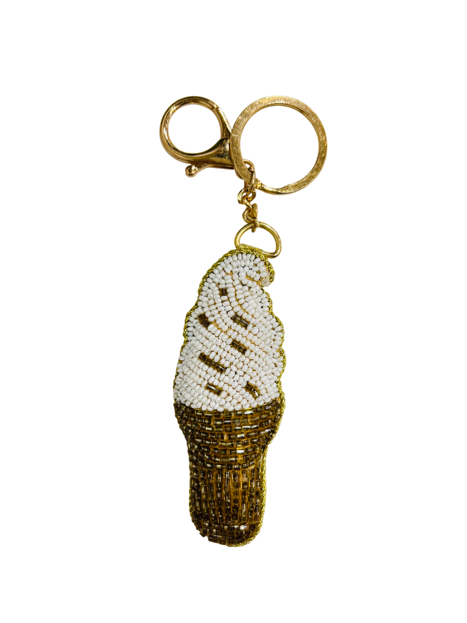 Handmade Beaded Ice Cream Cone Bag Charm