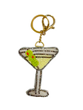 Trendy Beaded Martini Charm Keychain for Bags
