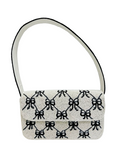 Handmade Black & White Beaded Bow Handbag for Women