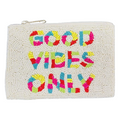 Good Vibes Only Beaded Coin Purse
