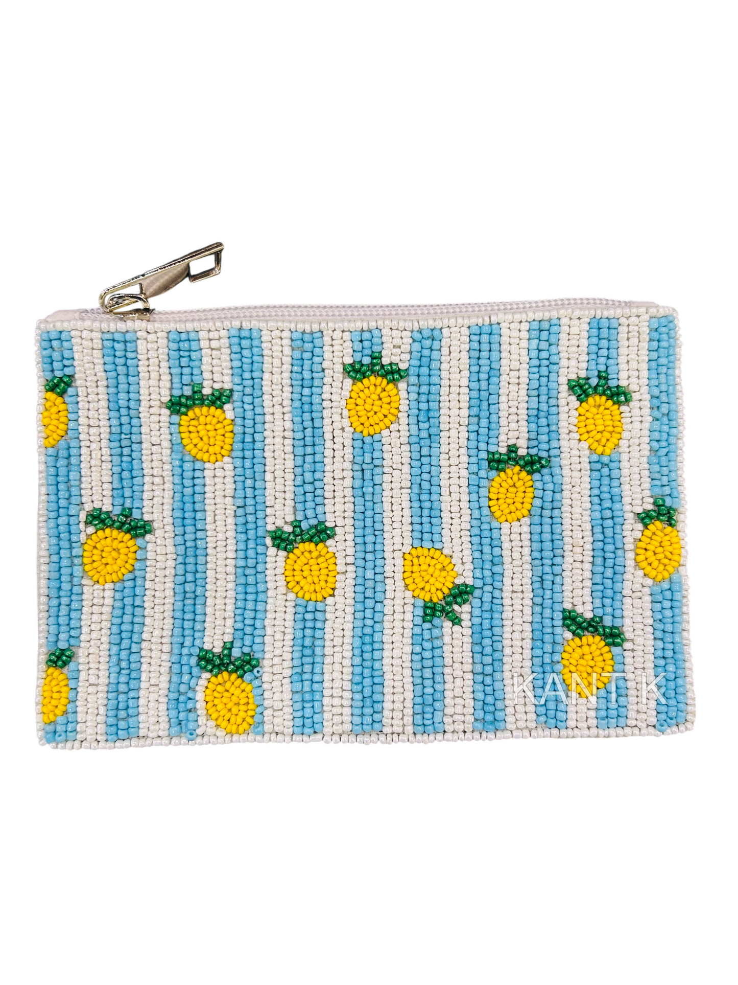 Handmade Lemon Beaded Coin Purse  Fruit-Inspired Mini Pouch
