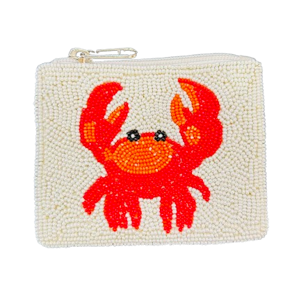 Handmade Beaded Crab Design Coin Purse