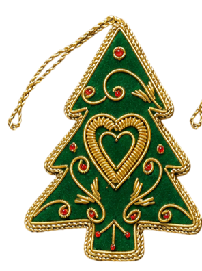 Handmade Christmas Tree Beaded Ornament