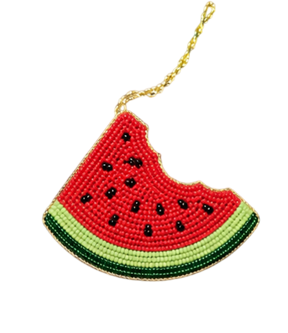Handmade Watermelon Bite Beaded Ornament