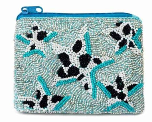 Handmade Multi-Star Beaded Coin Purse Colorful Beaded Zip Pouch