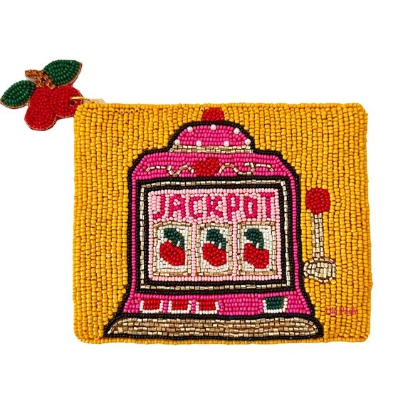 Handcrafted Jackpot hand-beaded coin purse