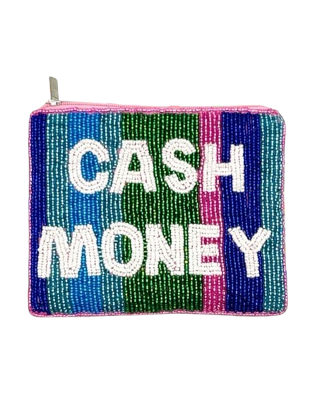 Cash Money Beaded Coin Purse Fun & Stylish Handmade Mini Wallet