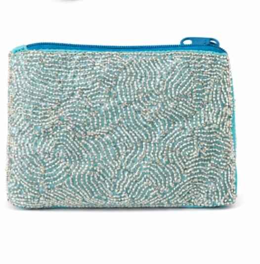 Handmade Multi-Star Beaded Coin Purse Colorful Beaded Zip Pouch