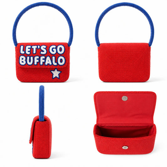LET'S GO BUFFALO Beaded Shoulder Bag Buffalo Football Gameday Purse