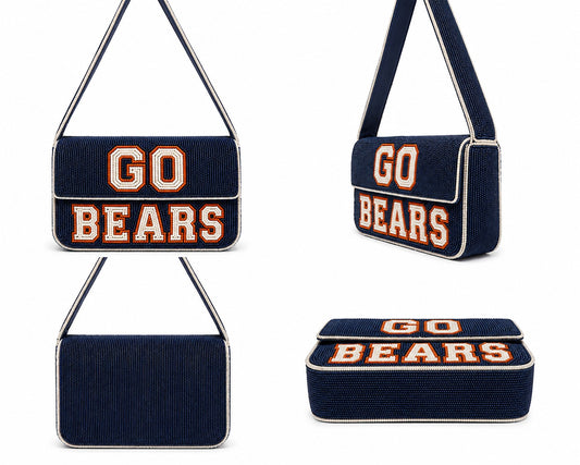 Go Bears Gameday Beaded Shoulder Bag Handmade Football Fan Purse