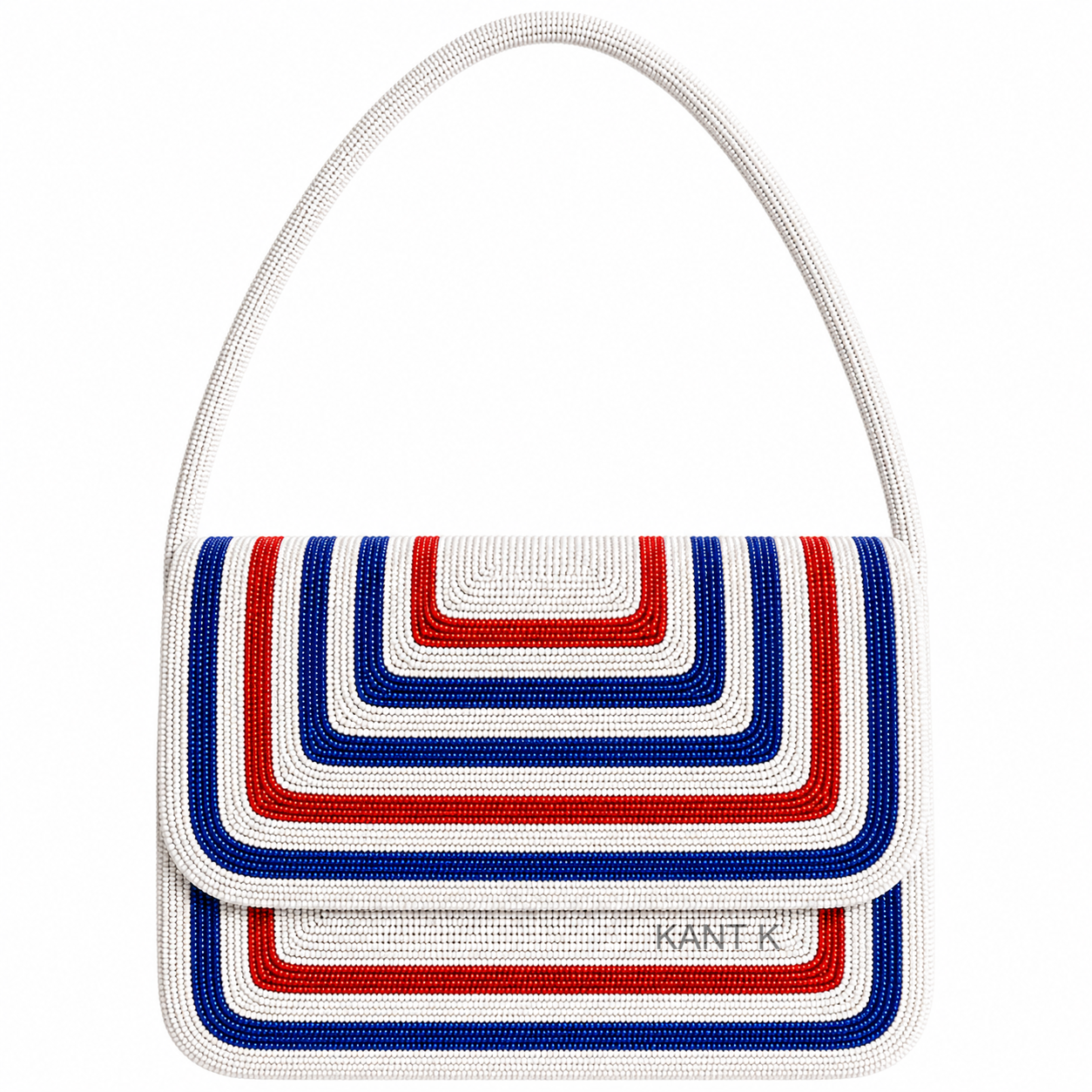 Patriotic Red White & Blue Beaded Shoulder Bag 4th of July Handbag