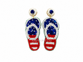 USA Flip Flops Beaded Earrings