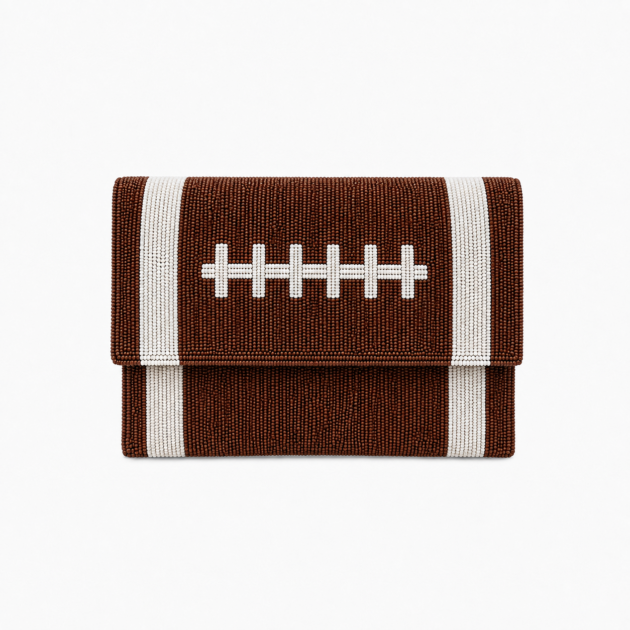 Handcrafted Football Beaded Clutch