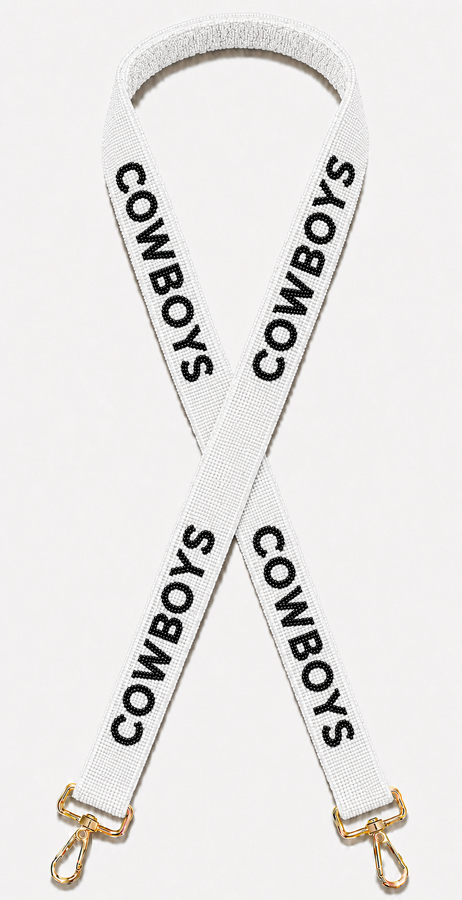 Cowboys White & Black Beaded Adjustable Bag Strap