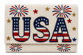 USA 4th of July Beaded Clutch Patriotic Red, White & Blue Handcrafted Evening Bag
