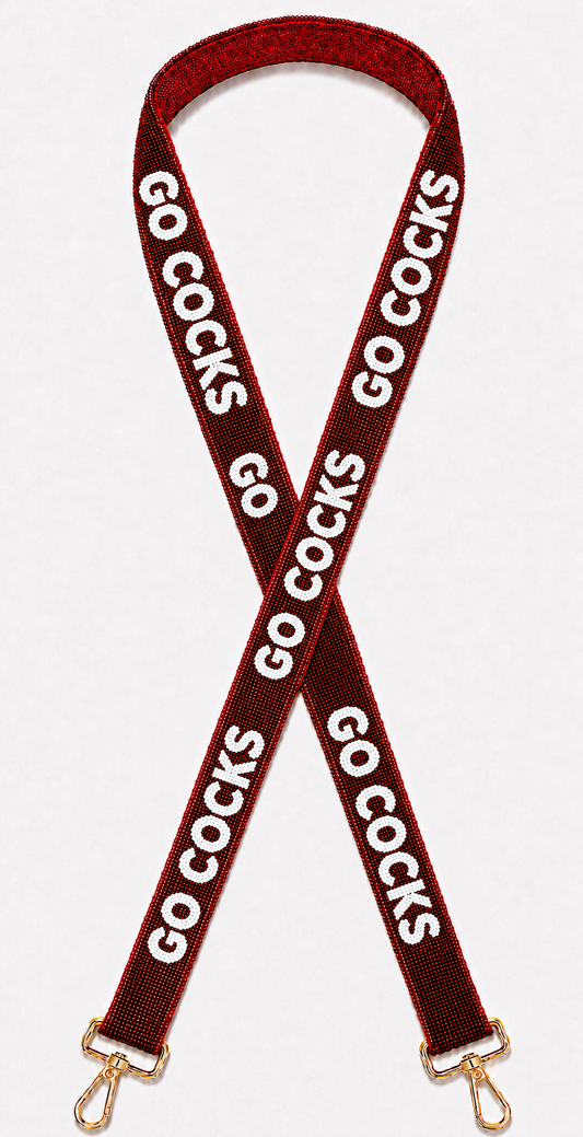 GO COCKS Beaded Bag Strap