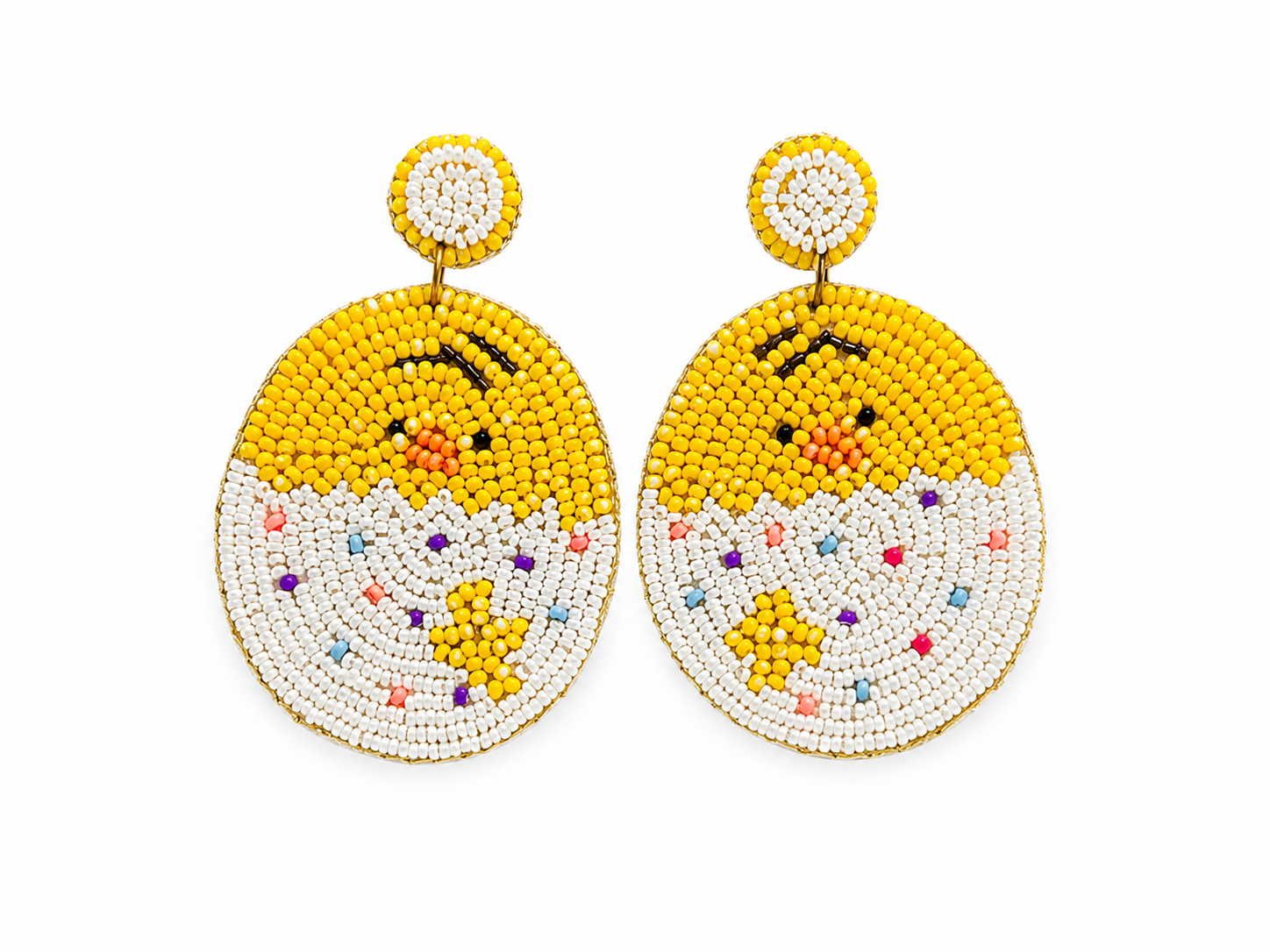 Capricious Chick Yellow Seed Bead Earrings