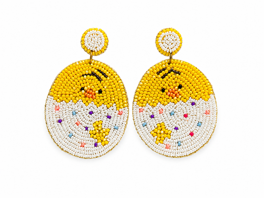 Capricious Chick Yellow Seed Bead Earrings