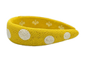 Yellow Polka Dot Beaded Sequin Headband Stylish & Fun Statement Hairband