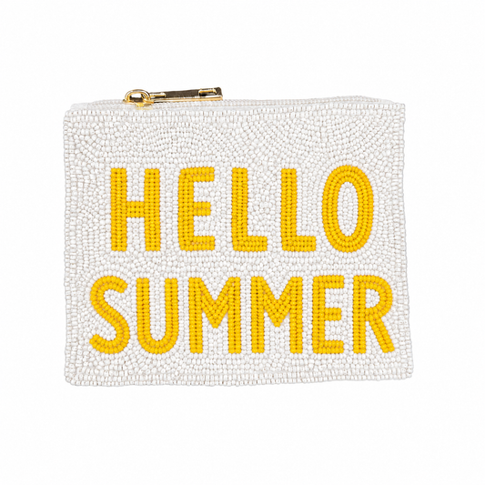 Handmade Summer Beaded Coin Purse Colorful Mini Pouch