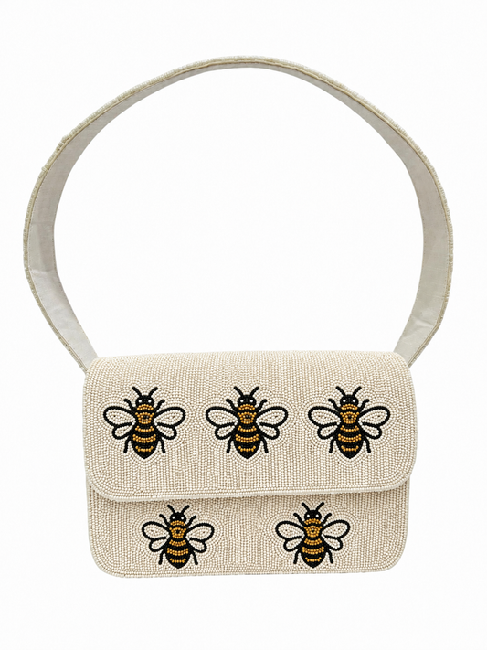 Handcrafted Bee Beaded Shoulder Bag Women's Party & Evening Purse