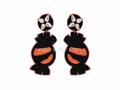 Handmade Beaded Halloween Candy Wrapper Statement Earrings
