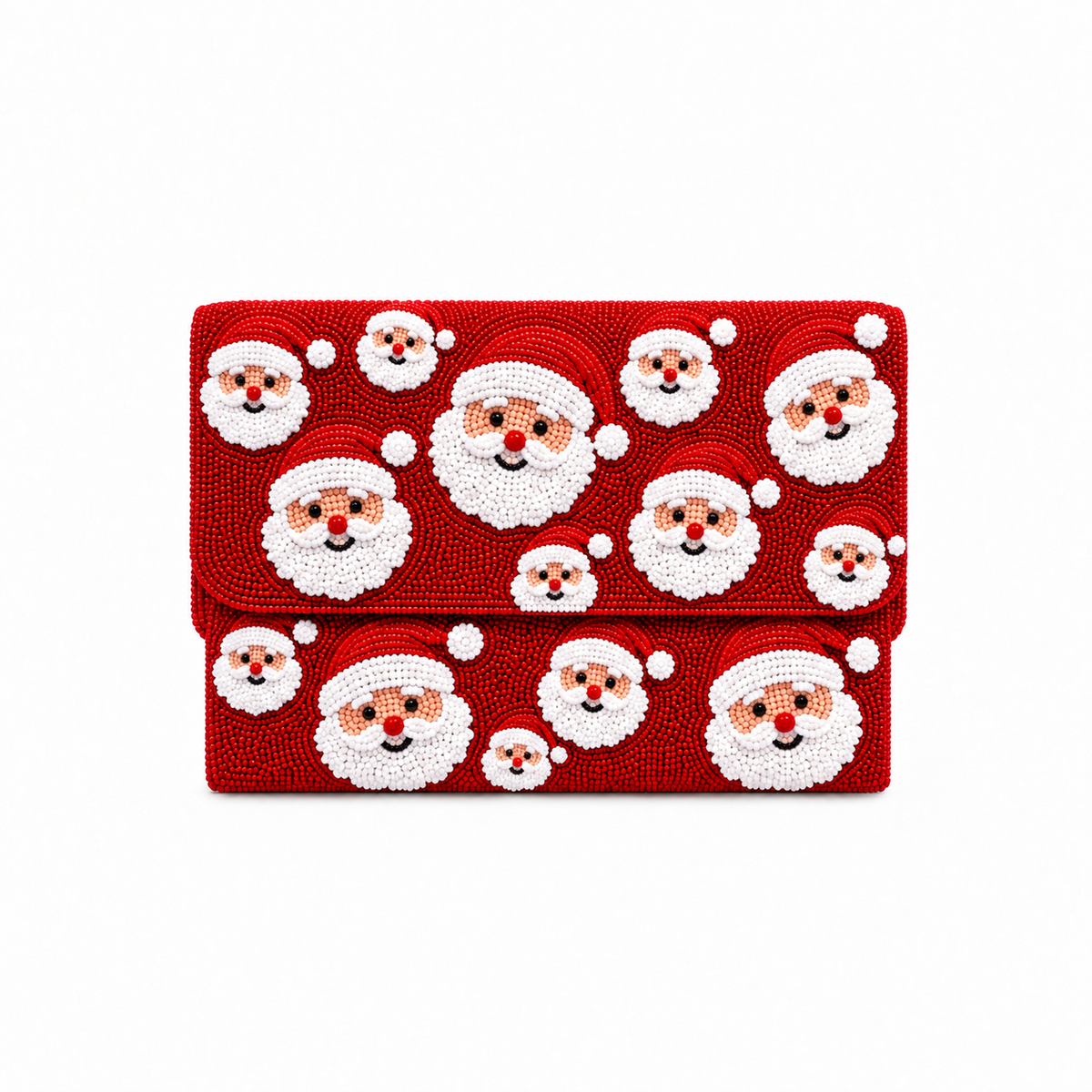 Handcrafted Beaded Santa Claus Evening Clutch