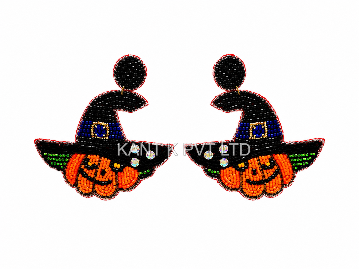 Handmade Halloween Beaded Statement Earrings