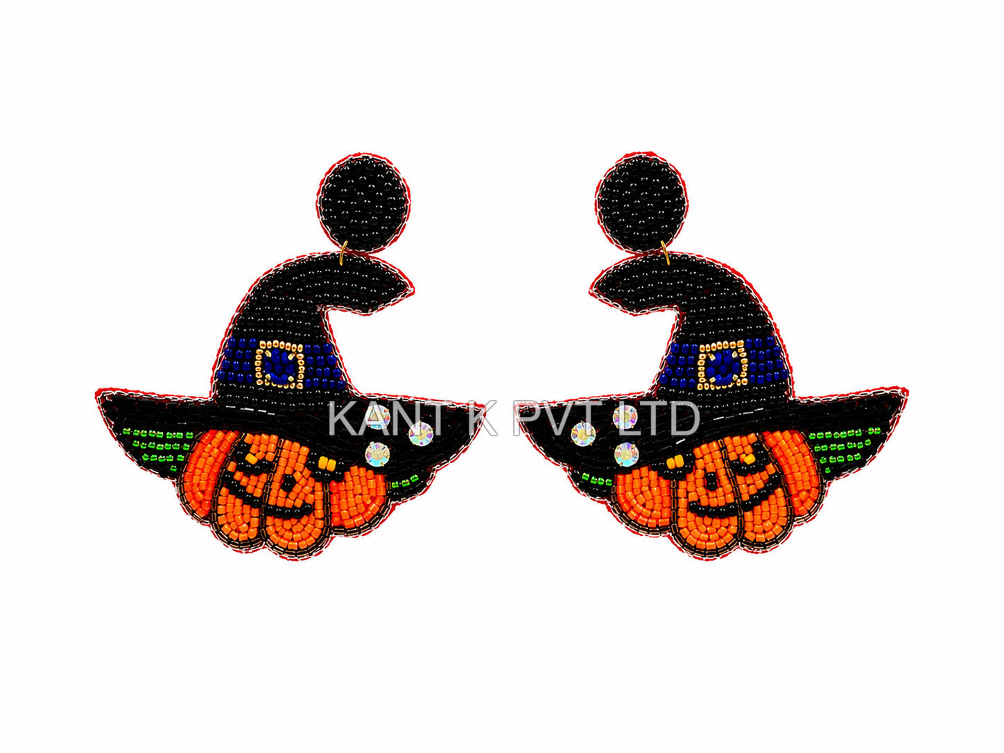 Handmade Halloween Beaded Statement Earrings