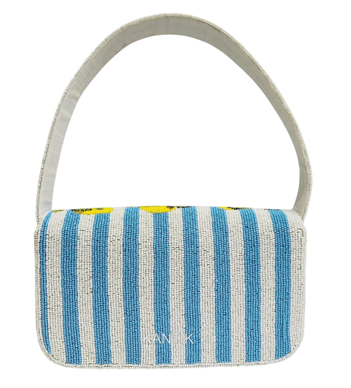 Handcrafted Beaded Lemon Shoulder Bag Tropical Summer Purse