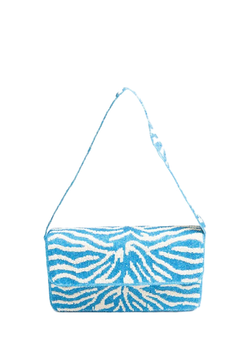 Handcrafted Blue & White Beaded Bag