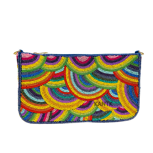 Handcrafted Beaded Rainbow Clutch