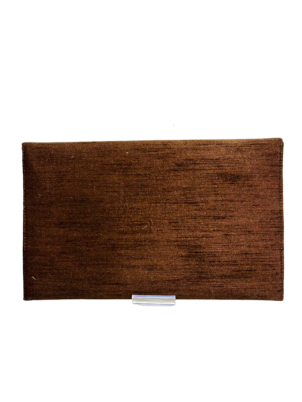 Handcrafted Brown and Navy Beaded Evening Clutch