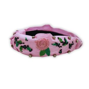 Light Pink Beaded Floral Headband