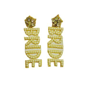 Beaded White Bridal Earrings Handmade Wedding Jewelry