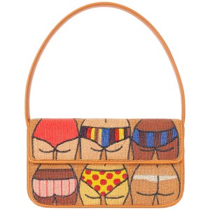 Funny beaded handbag featuring a design of bottoms