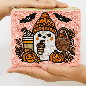 Spooky Halloween Beaded Coin Purses (10x4) inch Handmade & Festive Accessories
