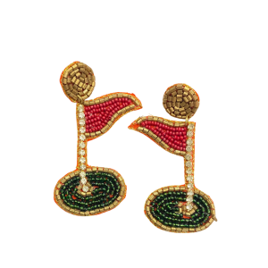 Handcrafted Golf Themed Beaded Earrings for Women Unique Sports Jewelry with Golf Ball