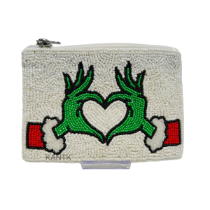 White and Green Ghost Hand Pouch ( 6X4 inch ) Halloween Accessory