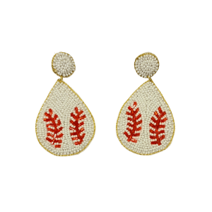 Handcrafted Baseball Beaded Earrings Stylish Baseball Fan Jewelry