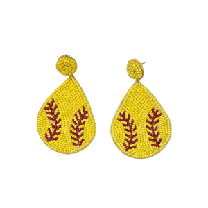 Handmade Baseball & Softball Gameday Beaded Earrings Perfect Team Spirit Jewelry for Sports Fans