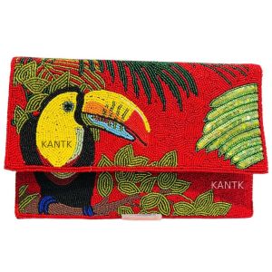 Handcrafted Toucan Bird Beaded Clutch Bag Perfect for Summer Style